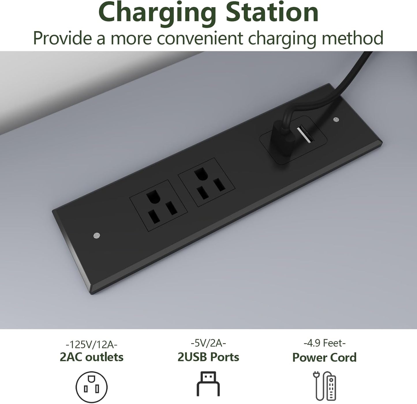 6 Drawer Dresser with Power Outlet, Dresser with LED Light, Modern Chest of Drawers for Closet, Double Wide Drawer Organizer Cabinet for Bedroom, Living Room (Black, 6 Drawers)