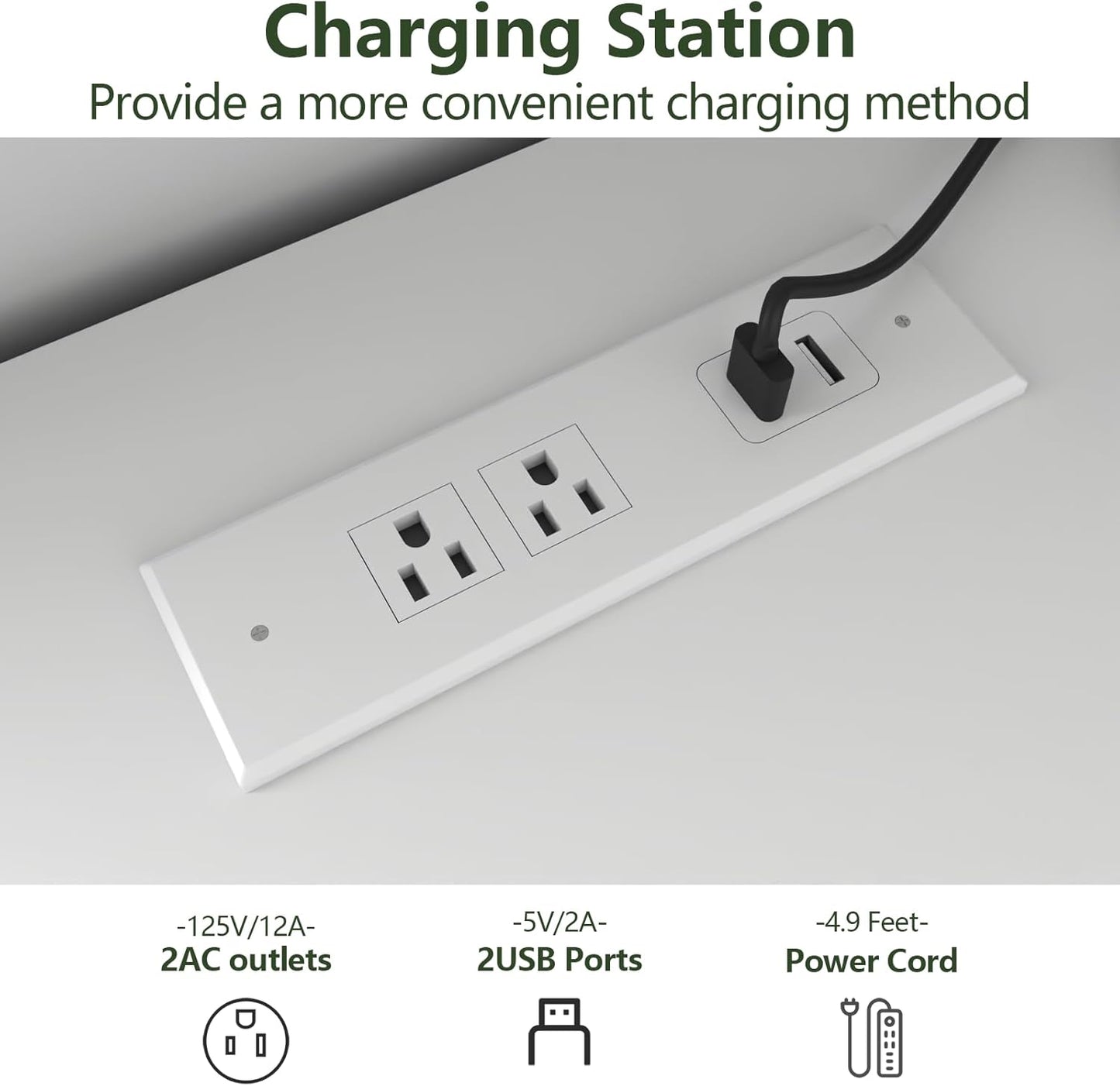 6 Drawer Dresser with Power Outlet, Dresser with LED Light, Modern Chest of Drawers for Closet, Double Wide Drawer Organizer Cabinet for Bedroom, Living Room (Black, 6 Drawers)